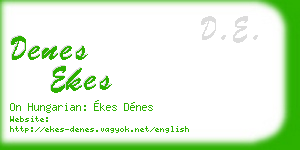 denes ekes business card